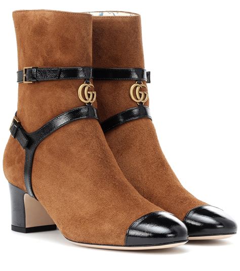 gucci ankle boots suede|gucci ankle boots with pearls.